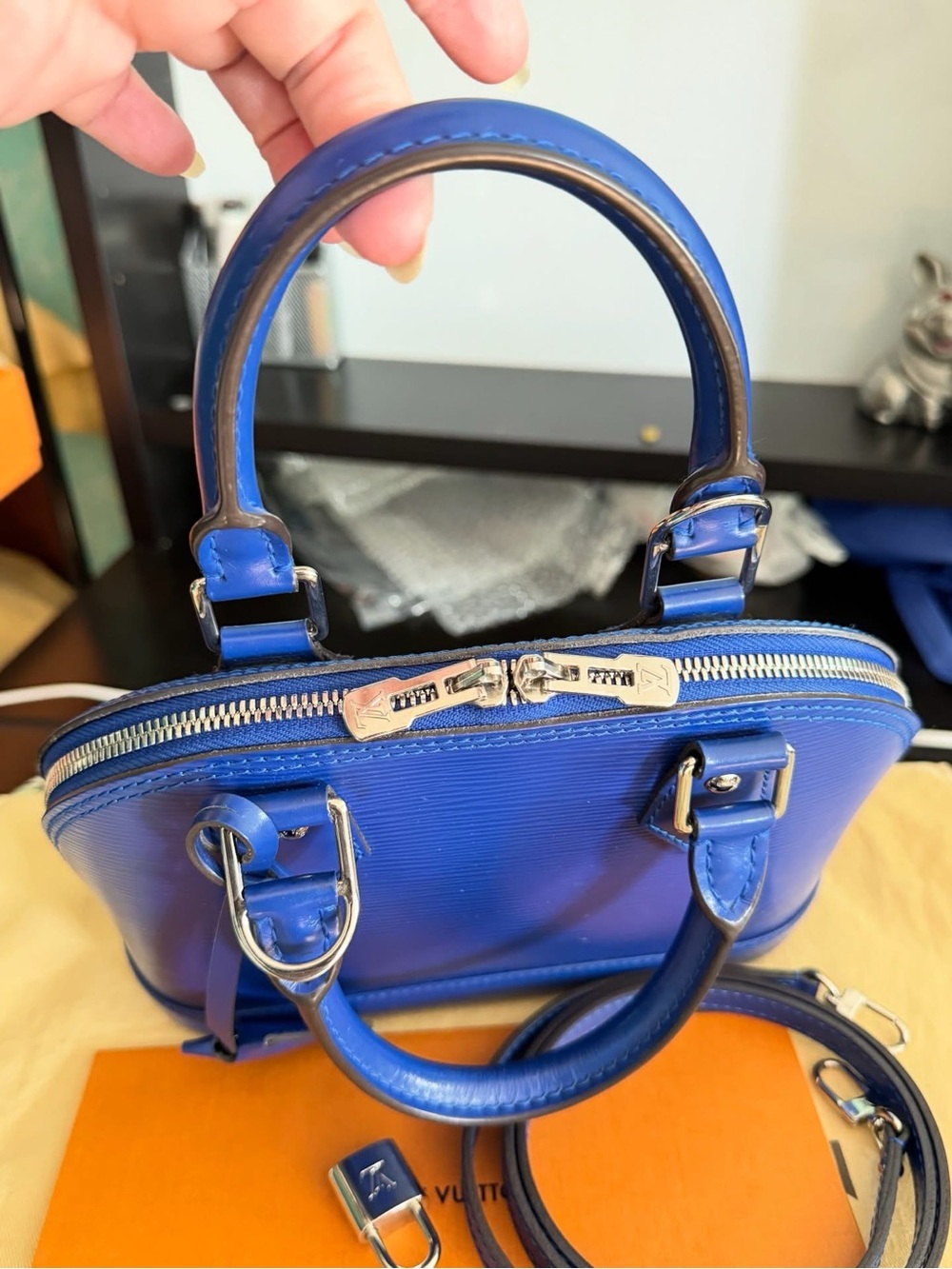 Louis Vuitton Blue Epi Alma BB Satchel - Picture 11 of 14